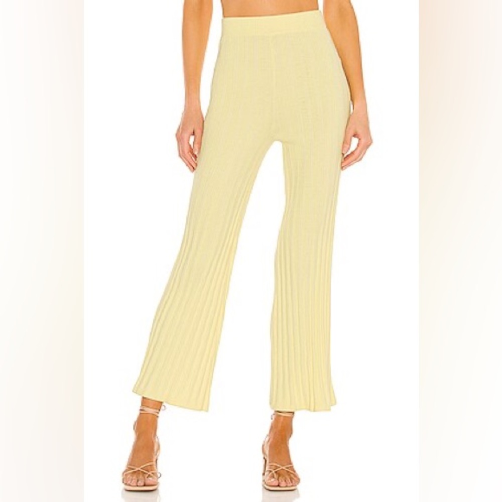 Ronny Kobo Xiomara Knit Pants in Pale Yellow - Picture 3 of 8